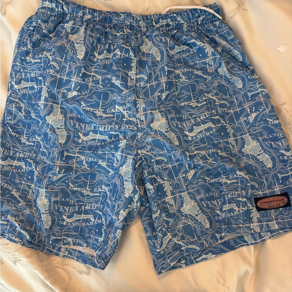 Vineyard Vines Patterned Blue Swim Trunks